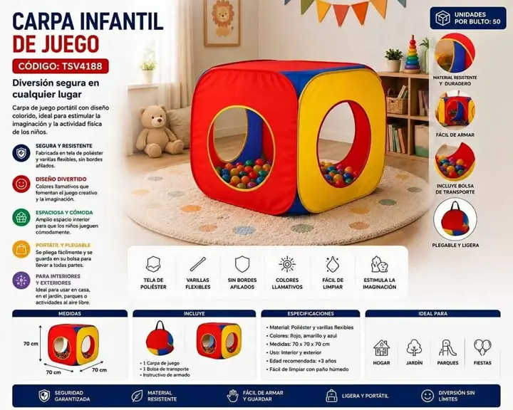 Juguete carpa cuadrada en bolsa