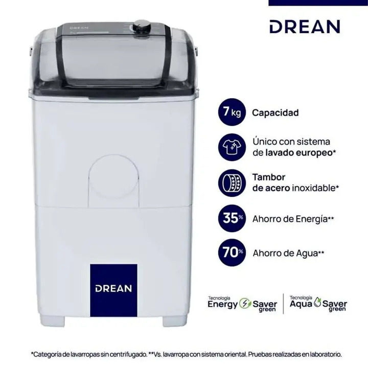 Lavarropas semiautomático blanco dream 7 KG