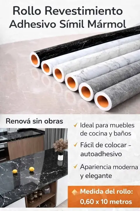 Rollo revestimiento simil marmol adhesivo
