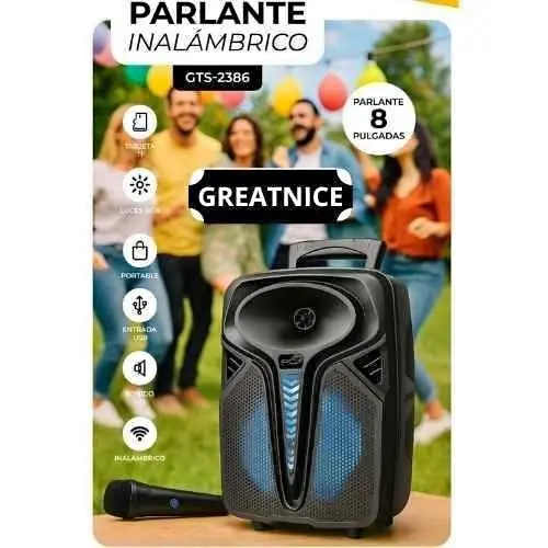 Parlante bluetooth 8" greatnice
