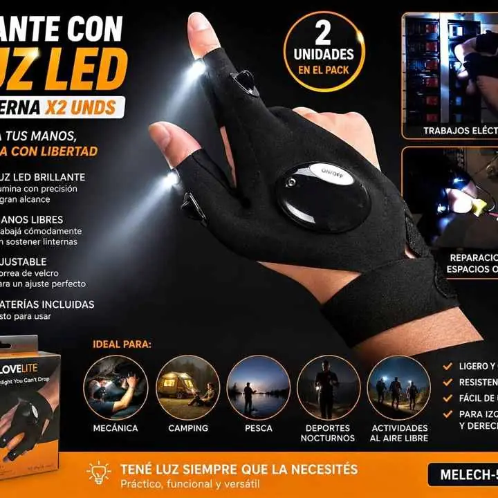 Guante LED x2 Unidades Linterna