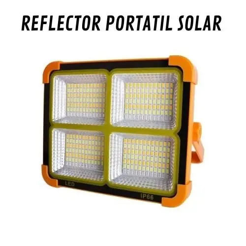 Reflector portatil con panel solar