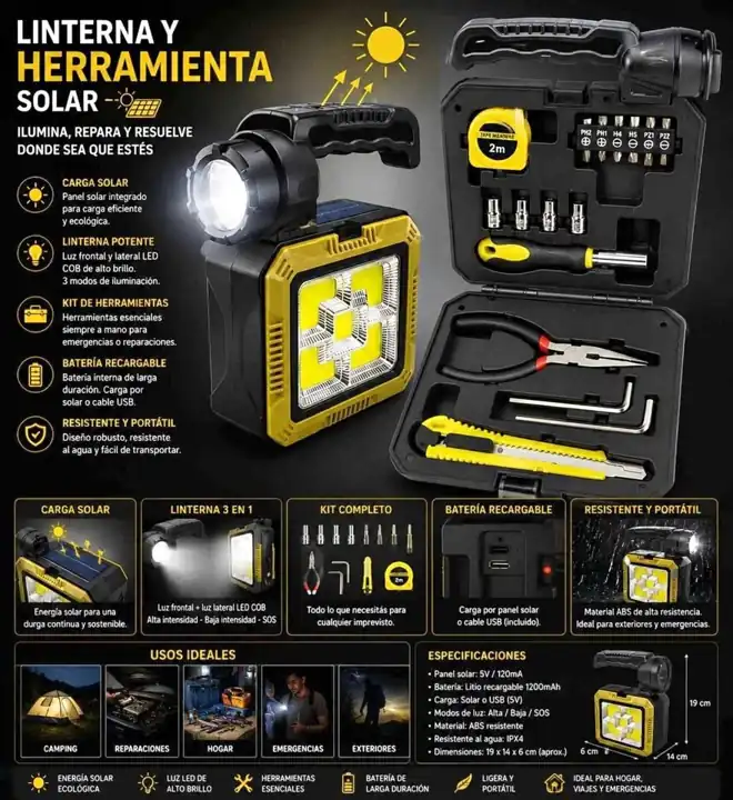 Linterna y herramienta solar