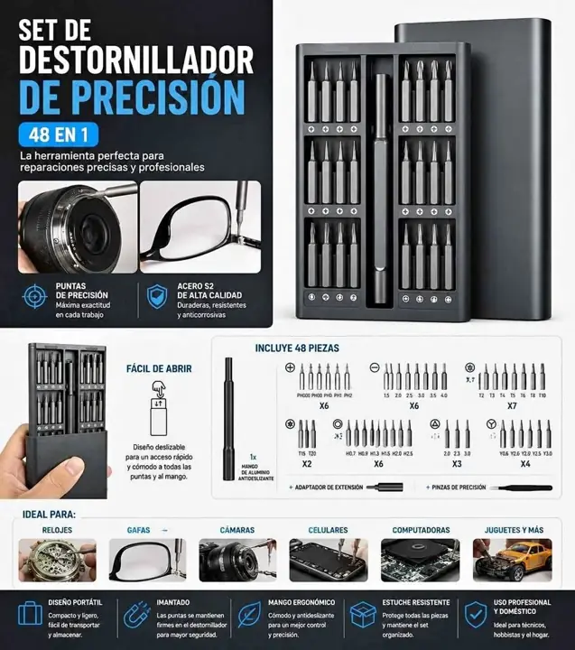 Set de destornillador de precision 48 piezas