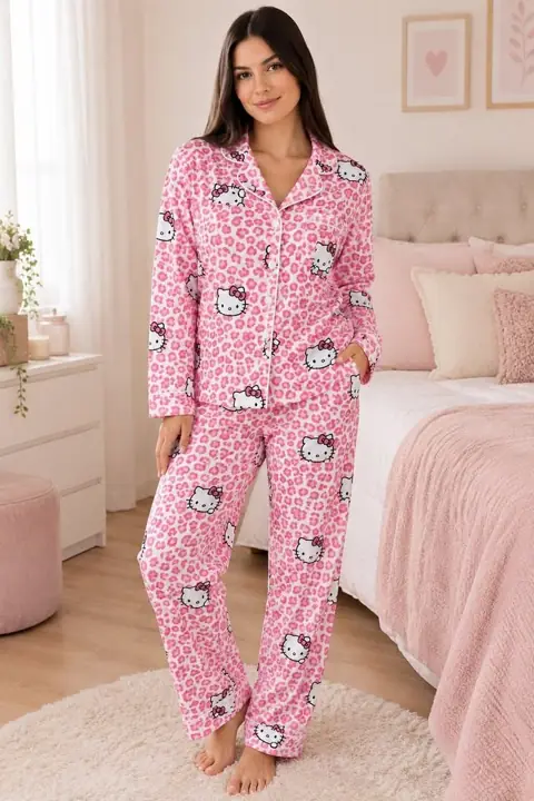 Pijama Mujer Kitty Manga Larga Donatella