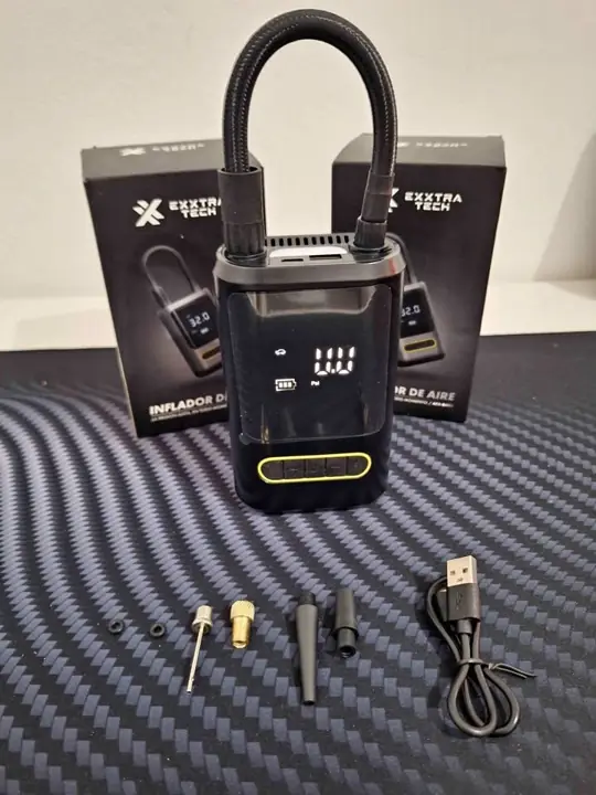 Inflador de aire inalambrico con linterna de 80w