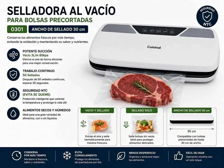 Selladora al vacio para bolsas precortadas