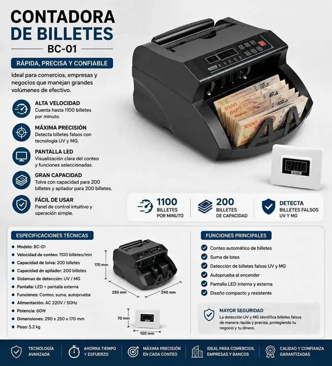 Contadora de billetes profesional