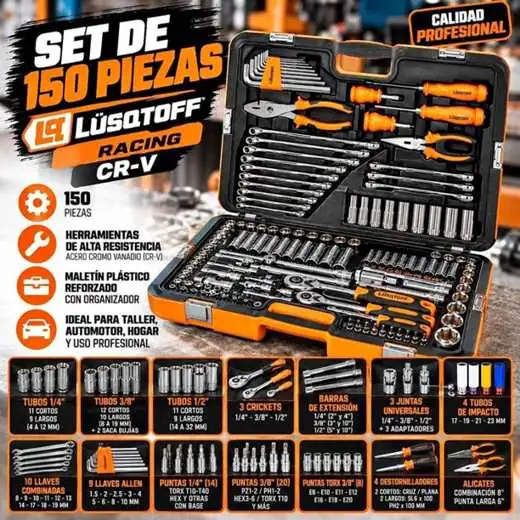 Set de Herramientas de 150 Piezas Lusqtoff