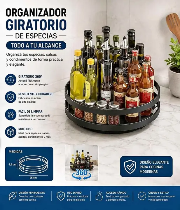 Organizador giratorio plato de especias