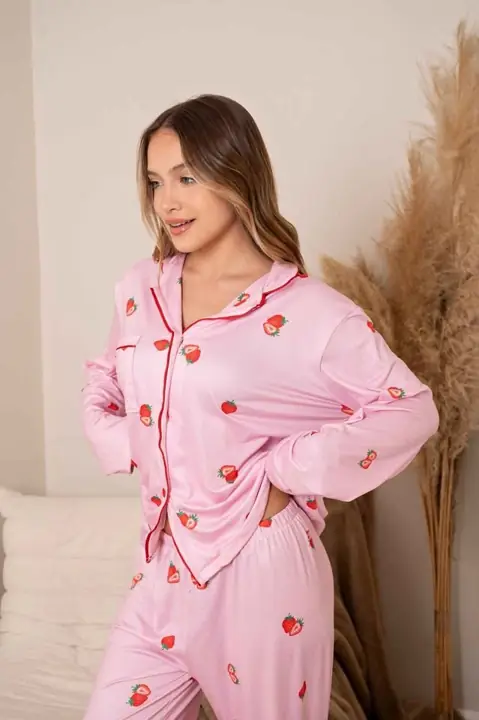 Pijama frutilla mujer modal soft