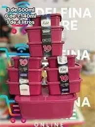 Tuppers X10 el combo en color rosa fuerte