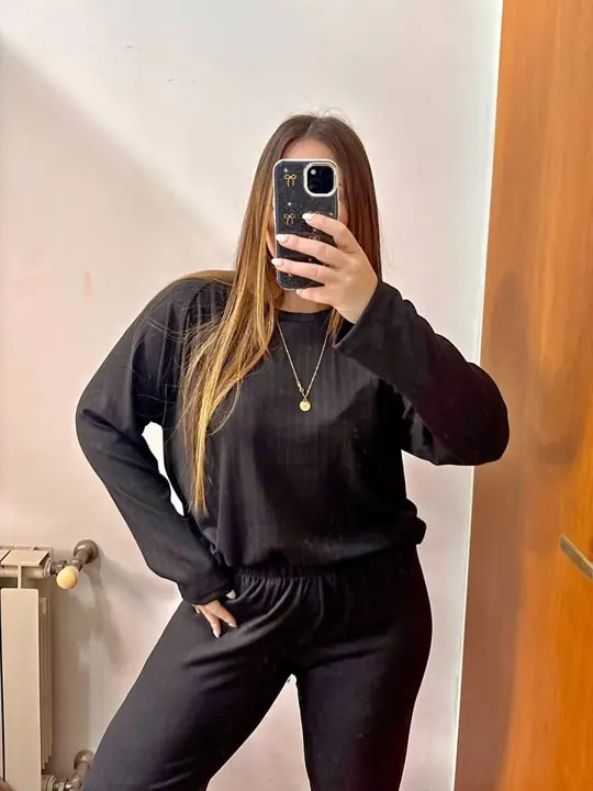 Pijama Mujer Punto Ratier Negro Donatella