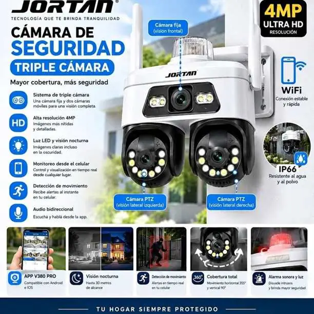 Camara de Seguridad Jotan Triple Camara Alarma