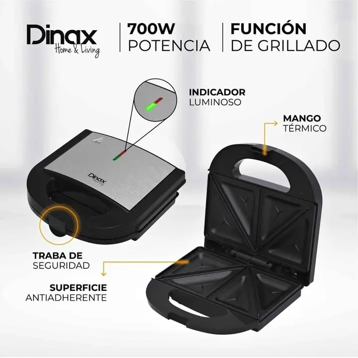 Sandichera electrica antiadherente dinax 700W