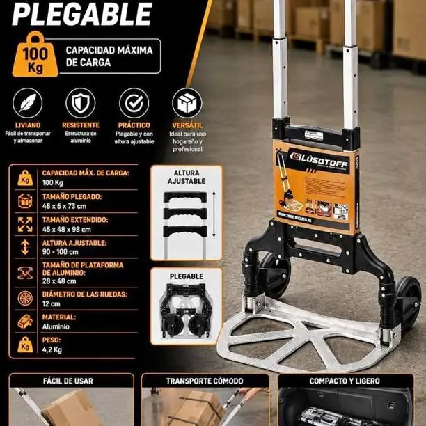Carro de Transporte Plegable Lusqtoff