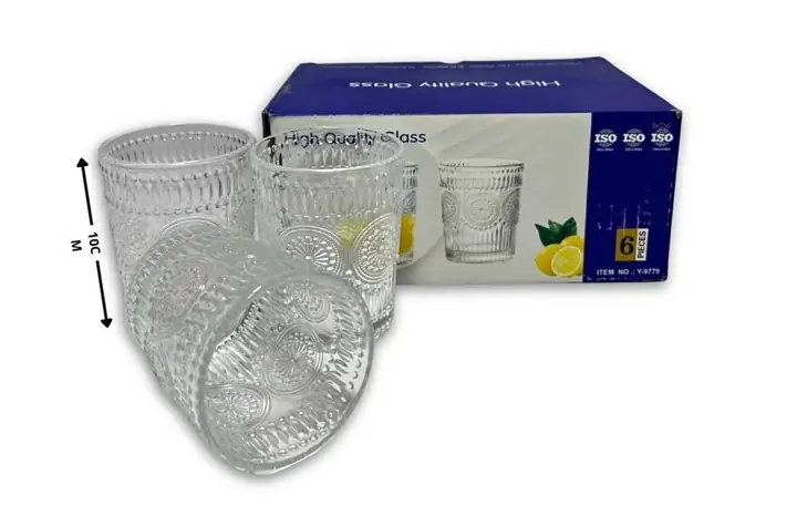 Vaso de vidrio X6 el juego
