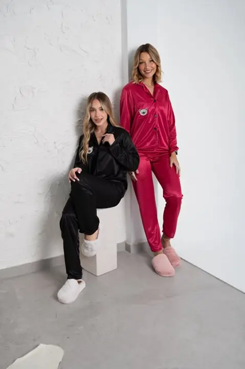 Pijama Mujer Camisa Manga Larga Osito Donatella
