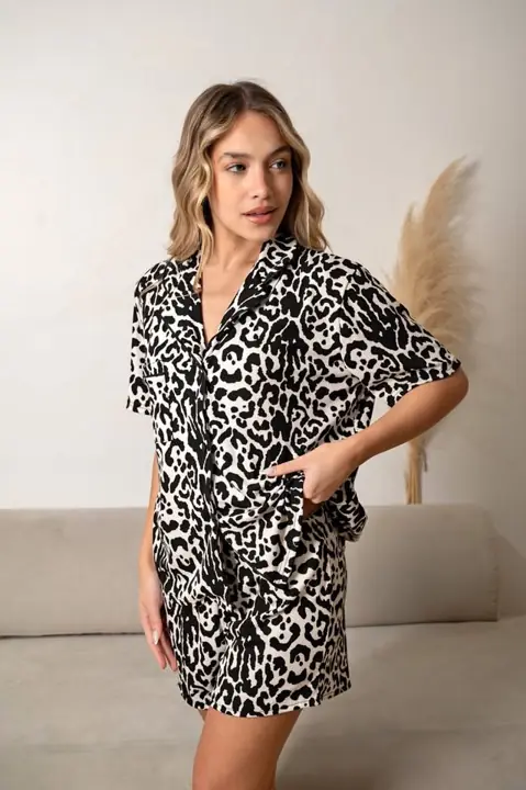 Pijama Mujer Camisero Animal Print