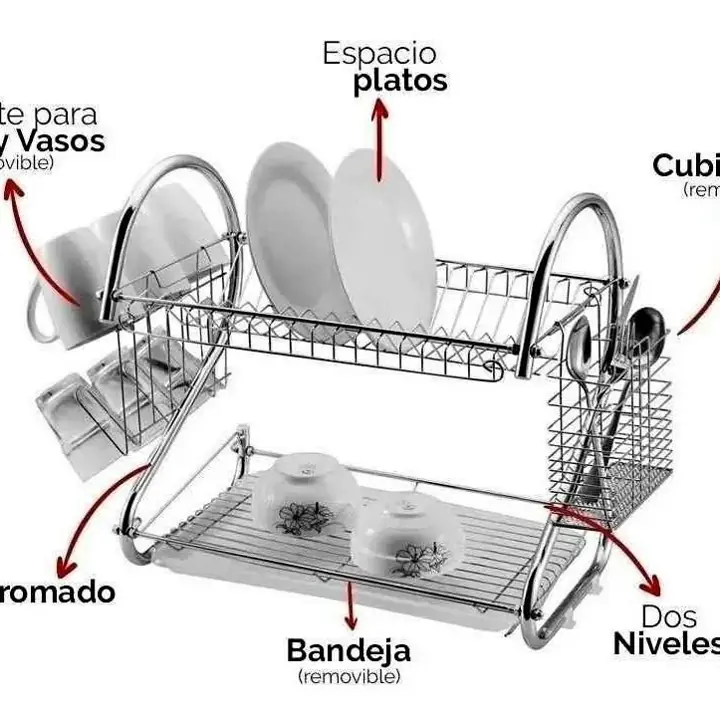 Scurridor secaplatos 2 niveles cromado
