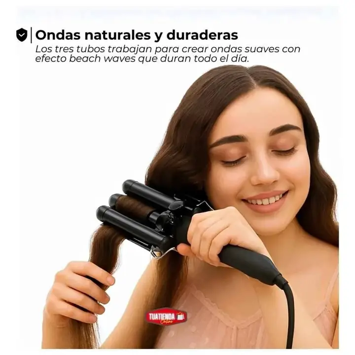 Rizador de pelo 3 pinzas 110W dinax - solo rosa