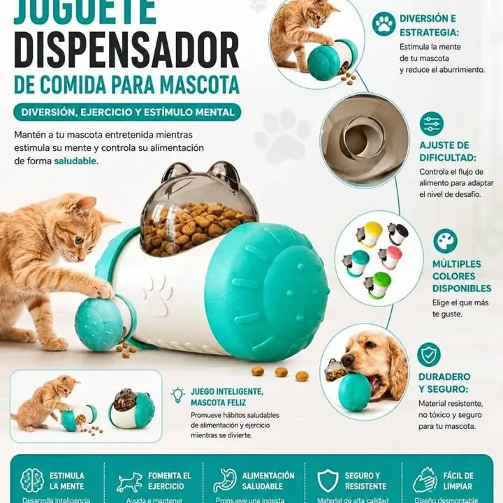 Jueguete dispensador de comida mascota