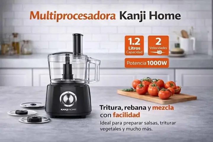 Multiprocesadora 1,2 lts - 1000W Kanji black