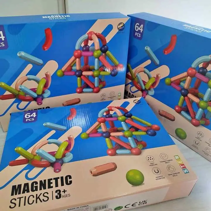 Juego didáctico bloques magnéticos sticks 65 pcs