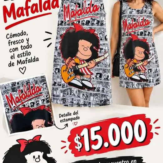 Vestido musculosa animado Mafalda