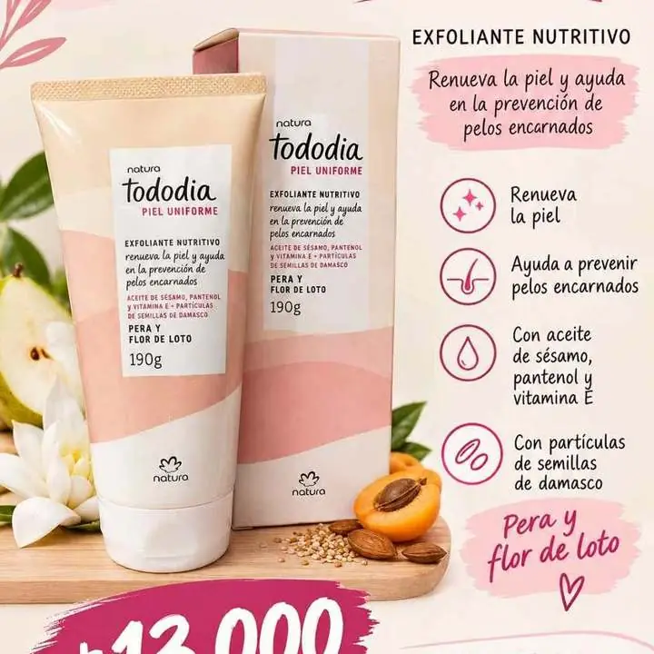 Exfoliante nutritivo Natura tododia pera y flor de loto