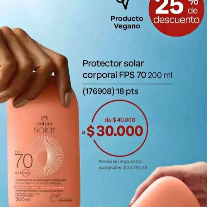 Protector solar Natura factor 70