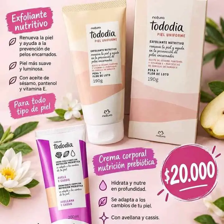 Combo Natura tododia exfoliante nutritivo y crema corporal