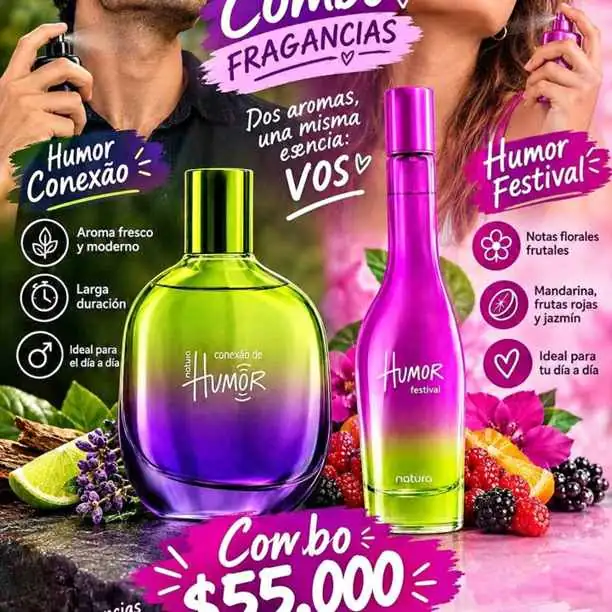 Combo Natura humor femenino y masculino