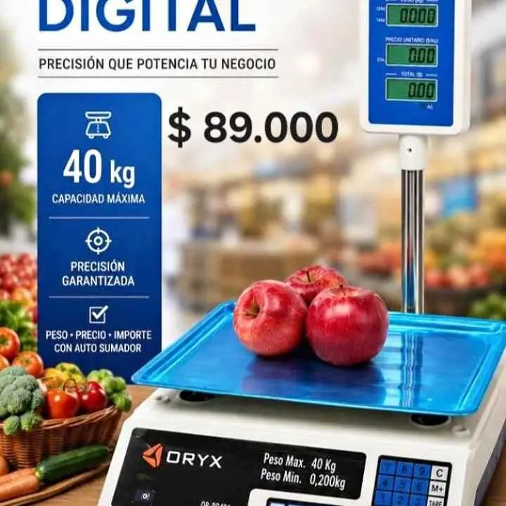 Balanza comercial digital kg 40 , con torre