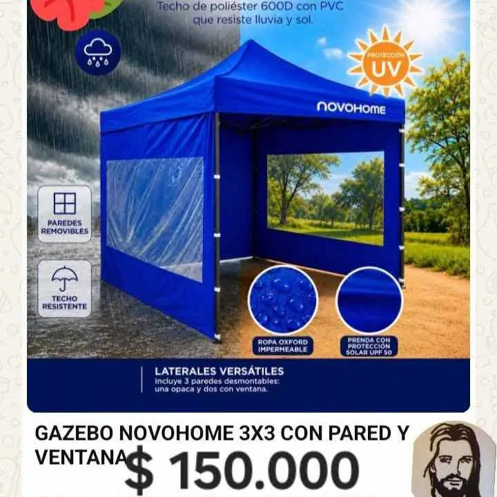 Gazebo Novohome con pared y ventana