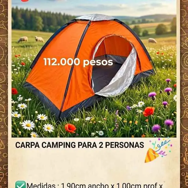Carpa Camping 2 personas , con mosquitero