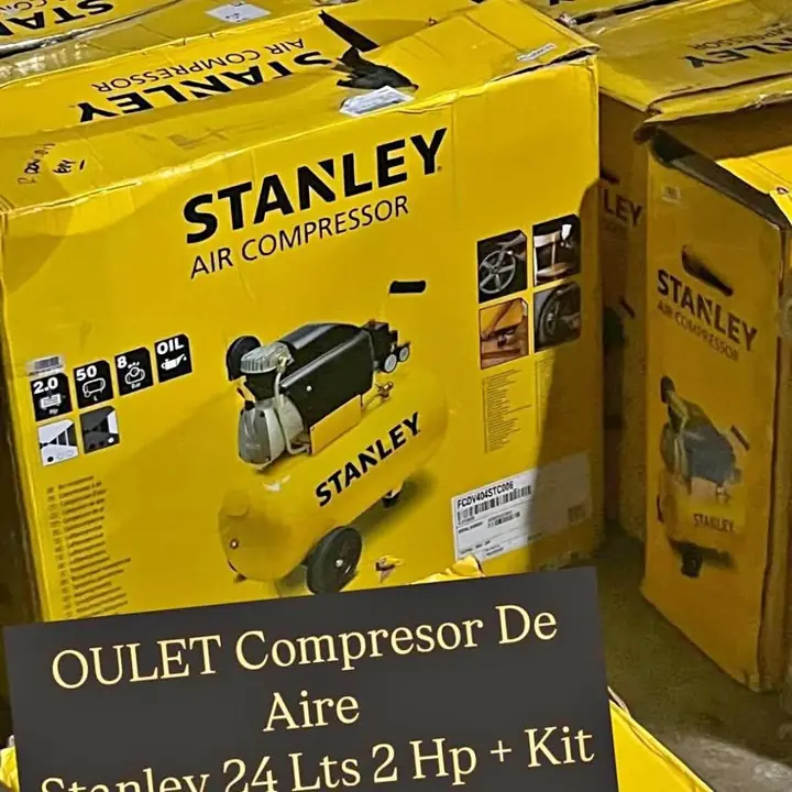 OUTLET Compresor de Aire Stanley 24 Lts 2 Hp + Kit 4 piezas & Kit 3 piezas GARANTÍA!