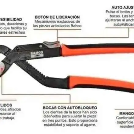 Pinza Pico de Loro Bahco 8223 Poligrip 210mm 37mm. entrega inmediata. emvios!