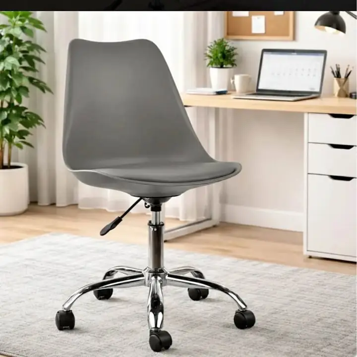 Silla Escritorio Oficina Tulip Eames Eco Cuero Giratoria Ruedas varios colores