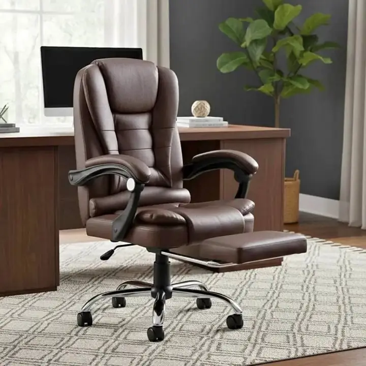 Silla Sillon Gerencial Ejecutiva de Escritorio Oficina Reclinable Giratoria con Apoya Pies