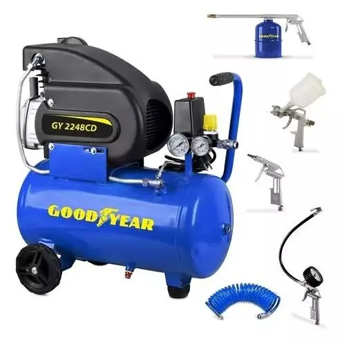 Compresor de Aire Goodyear 24 Litros Gy224d 8 Bar C Ruedas