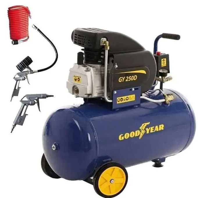 Compresor de aire goodyear 50 litros Gy250d 8 bar 2 HP kit soplado y manguera. garantía 1 año! envio