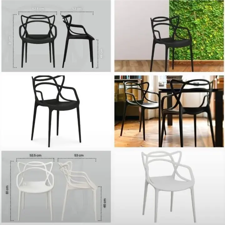 Silla de comedor / jardín apilable de diseño Polipropileno Medidas: 52.5 53 81 cm Peso neto: 3.95 kg