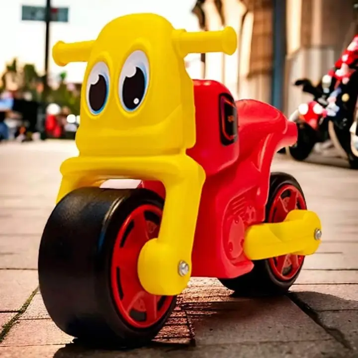 Motito Alto Impacto Andarin Moto Infantil Pvc Pata Pata Color Rojo/amarillo