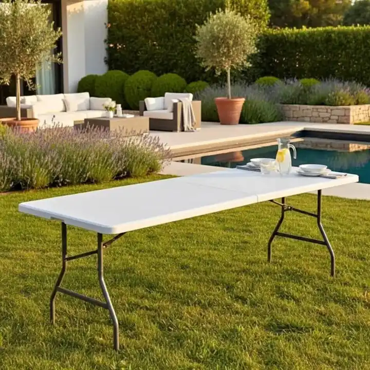Mesa Plegable Jardín Pro C/patas Metal 1,80 Mts las mejores del mercado!