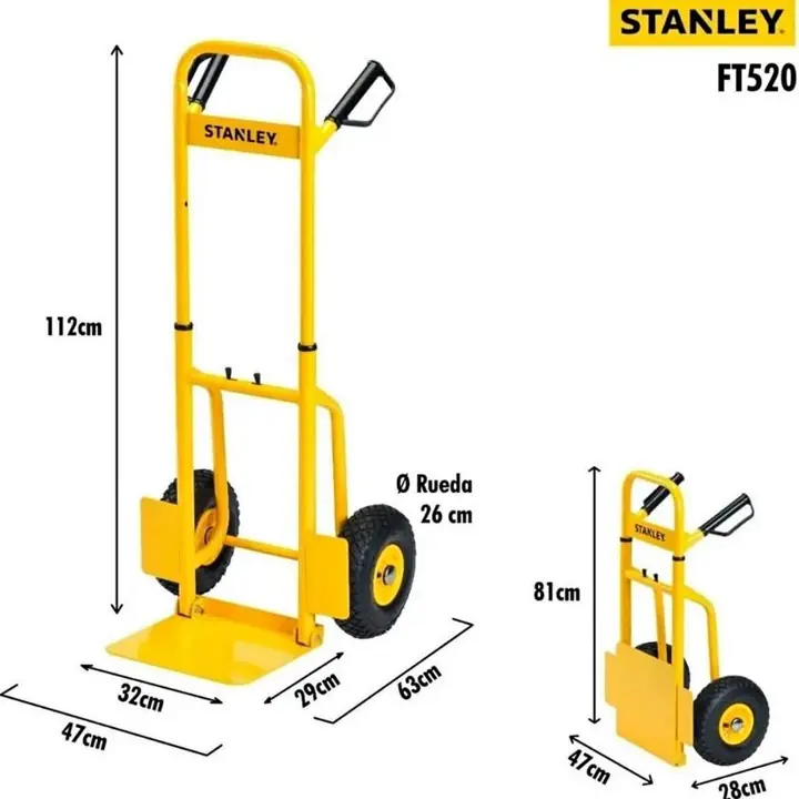 Carro Zorra Plegable Acero Stanley Ft520 Hasta 120 Kg