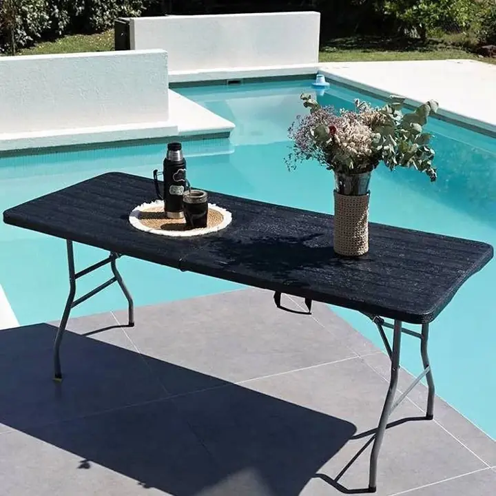 Mesa Plegable Negras y Blancas 1.52ms las mejores del mercado!