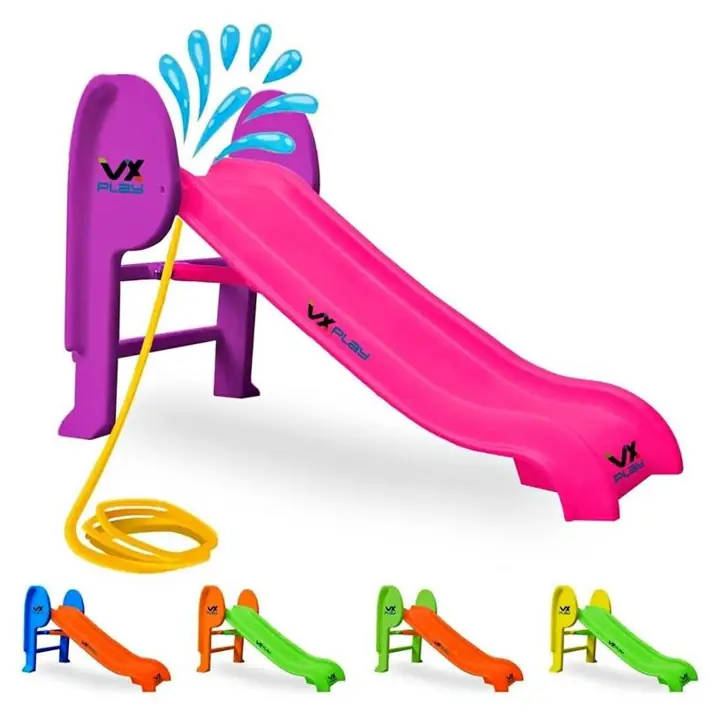Tobogan Infantil Plegable 2 Escalones Pileta Agua, con conexión para chorro de agua! Garantía