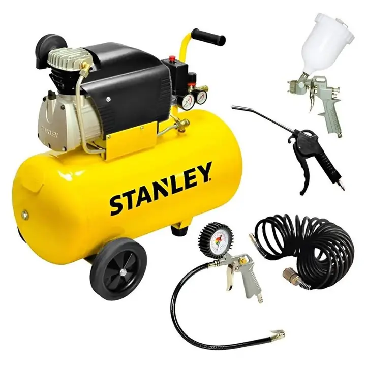 Compresor de Aire Stanley 50l 2hp 230v 1500w + Kit Acc Garantia 2 años!