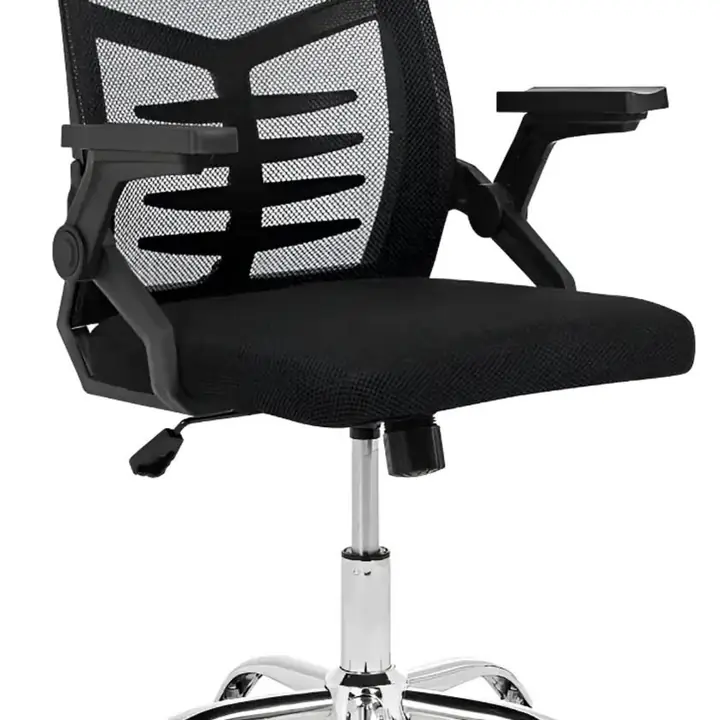 Silla de Escritorio Oficina Ergonomica Apoya Brazos Regulables Y Retractiles Tela Mesh Color Negro